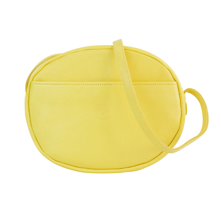 IL BISONTE Mini Crossbody Bag - Circular Leather Saddle Bag (8 Color Options)