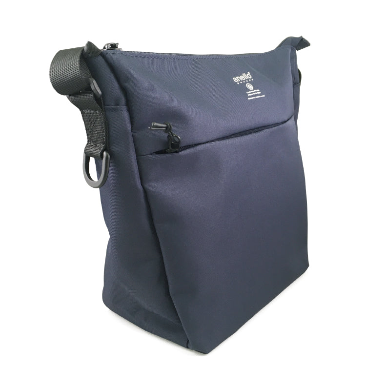 anello GRANDE Lightweight Water-Repellent Shoulder Bag | B5 Slim Crossbody with Key Ring &; Bottle Holder