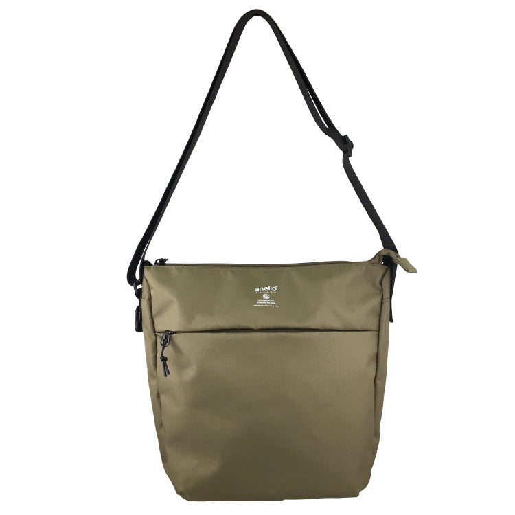 anello GRANDE Lightweight Water-Repellent Shoulder Bag | B5 Slim Crossbody with Key Ring &; Bottle Holder