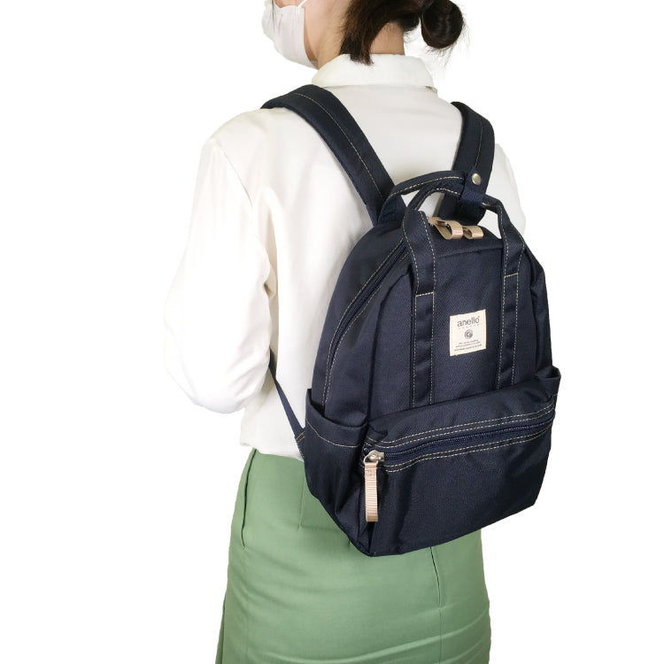 anello GRANDE Water-Repellent Craft Mini Backpack | A5-Size Everyday Pack with Smart Storage