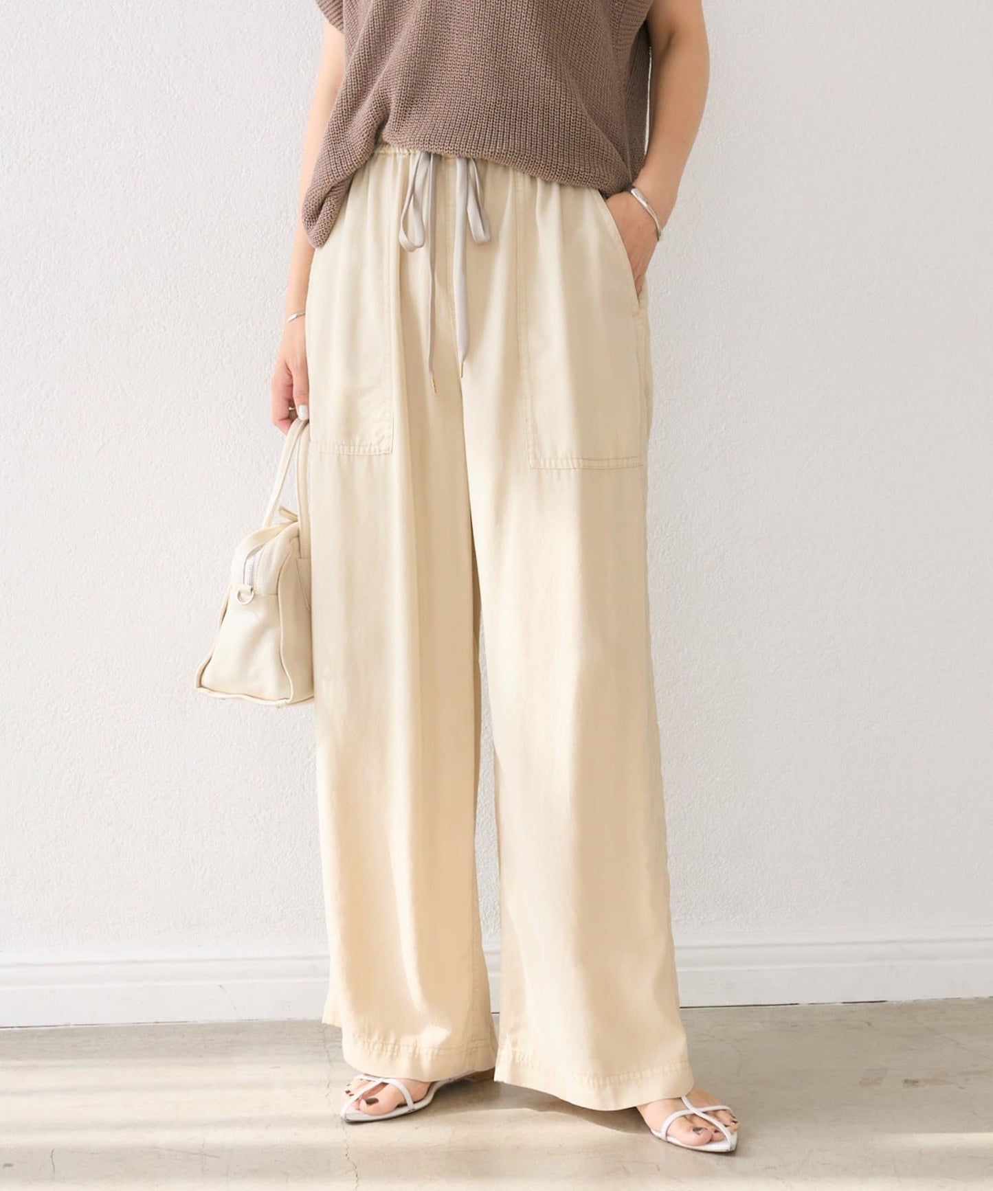 RIVE DROITE Garment-Dyed Wide Pants | Relaxed Tencel Twill | Set-Up Style Available