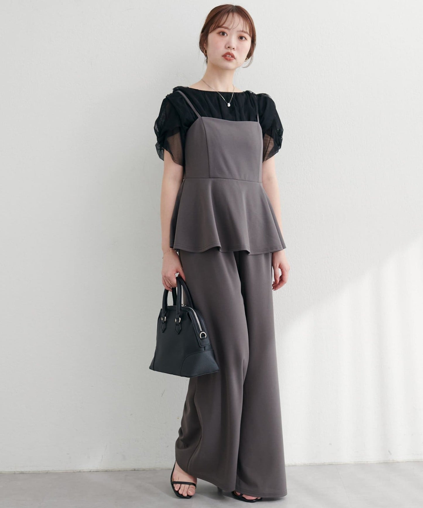 natural couture Stretch Peplum Jumpsuit | Web Exclusive | Elegant & Flattering All-in-One