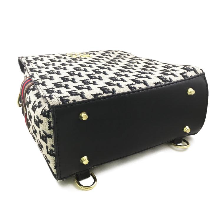 Eye Theme Stylish Jacquard 3 Way Bag with Multiple Pockets Versatile