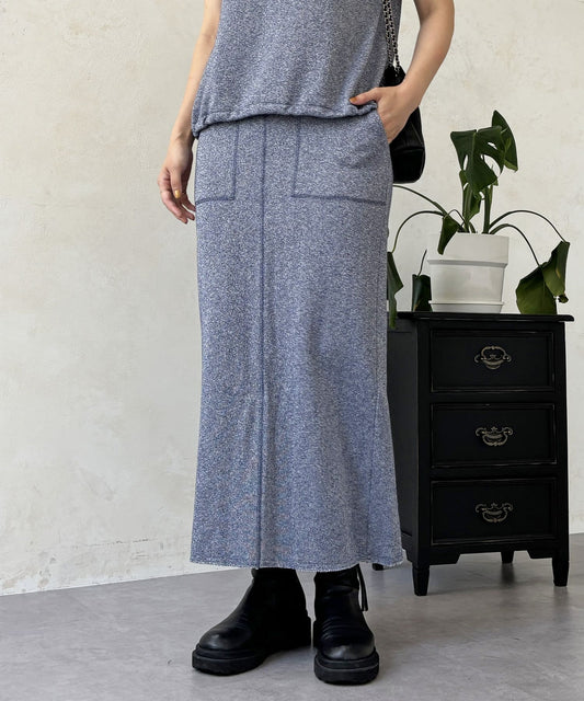 Croisiere Lame Fleece Tight Skirt Comfortable Stretch Fit Set-Up Wearable