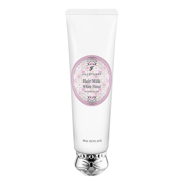 JILL STUART White Floral Hair Milk | Moisturizing Leave-In Treatment for Silky Shine & UV Protection