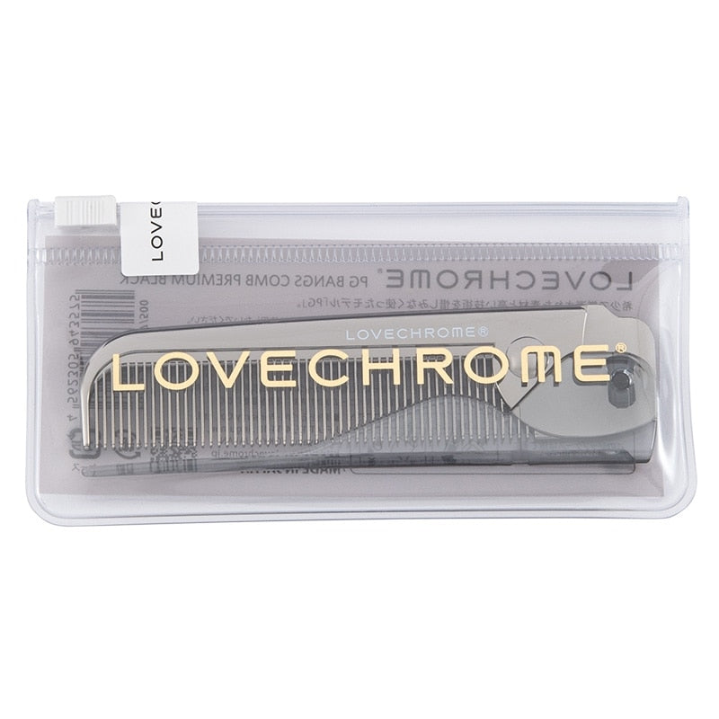 LOVE CHROME PG Bangs Comb Premium Black – Foldable Styling Comb for Perfect Fringe