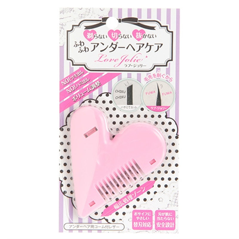 Love Jolly Underhair Comb Razor (Heart-Shaped Bikini Trimmer with Comb Guard)