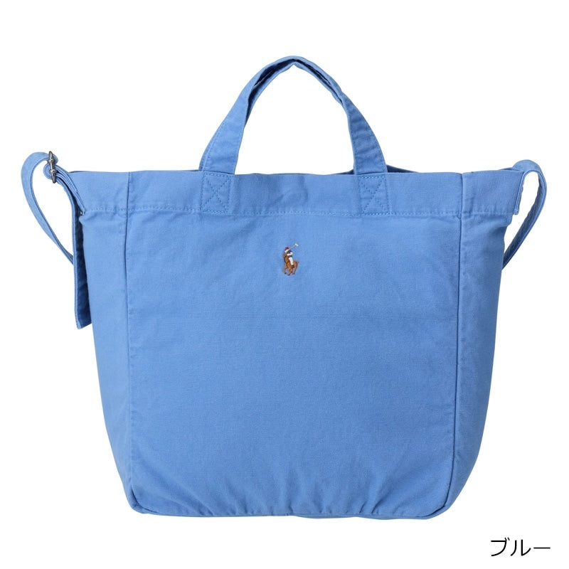 POLO RALPH LAUREN Shopper Tote – 2-Way Canvas Tote (Navy/Beige/Blue/Black)
