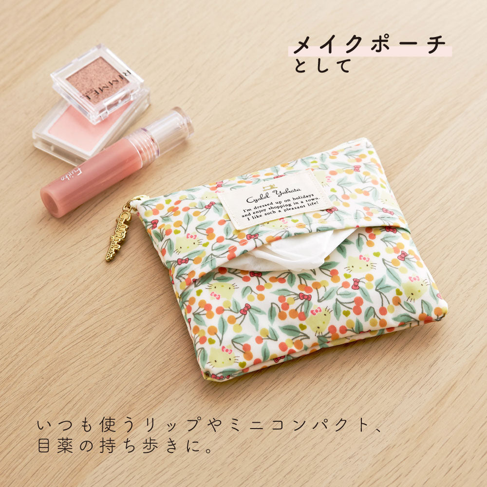 Sanrio Characters Tissue Pouch | Liberty Print Collaboration | Hello Kitty & My Melody | Compact Cosmetic & Mini Pouch