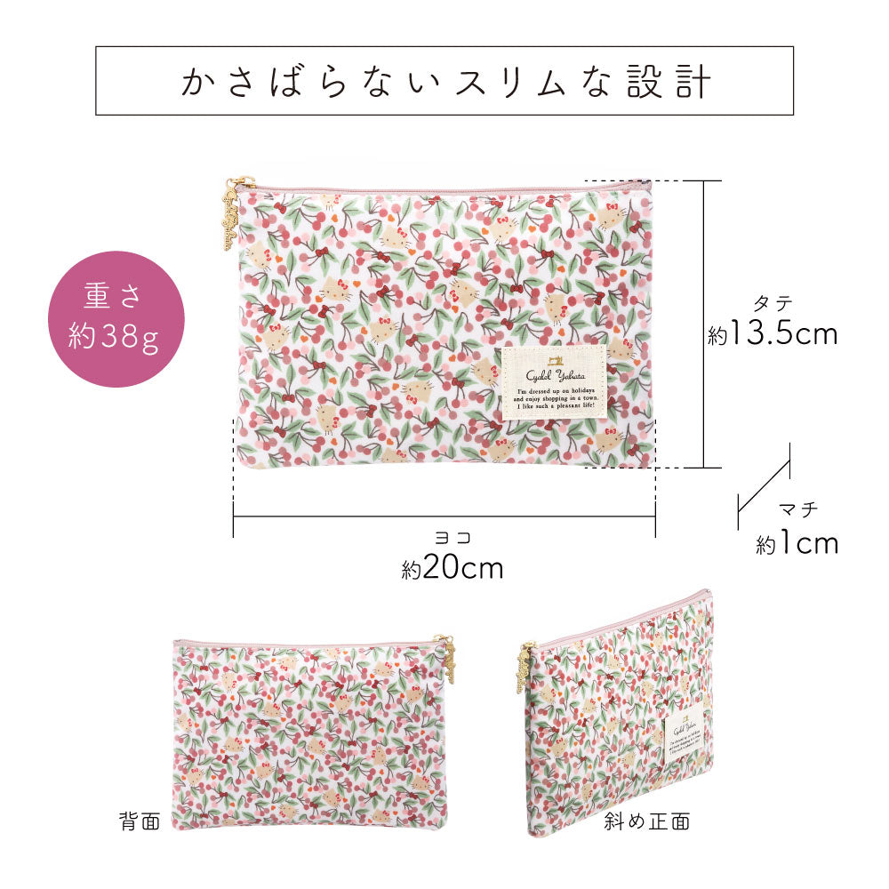 Sanrio Characters Flat Pouch | Liberty Print Multi-Case | Mother & Child Handbook, Passport, or Notebook Organizer | Hello Kitty & My Melody