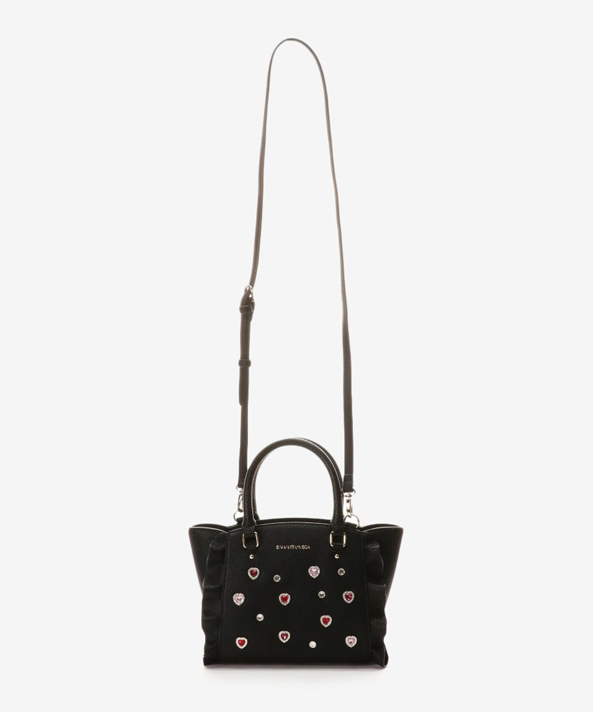 SAMANTHAVEGA Bijou Flutter Mini Bag | 2-Way Crossbody & Handbag with Jewel Heart Details