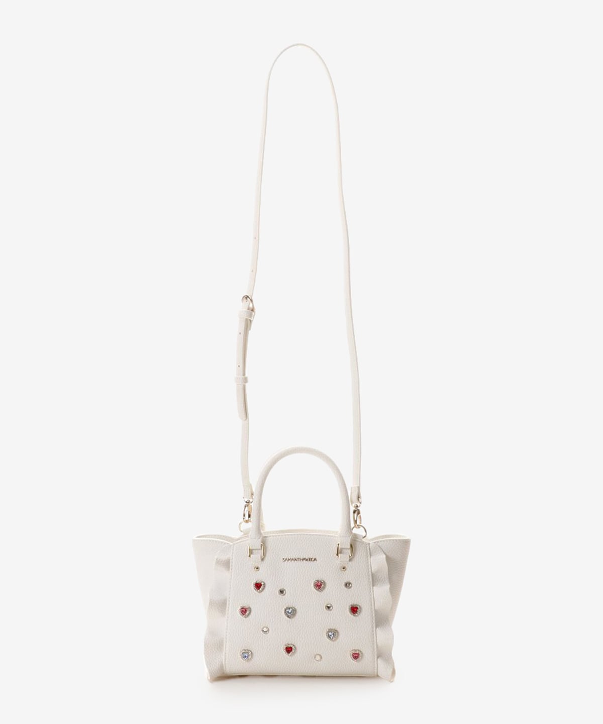 SAMANTHAVEGA Bijou Flutter Mini Bag | 2-Way Crossbody & Handbag with Jewel Heart Details