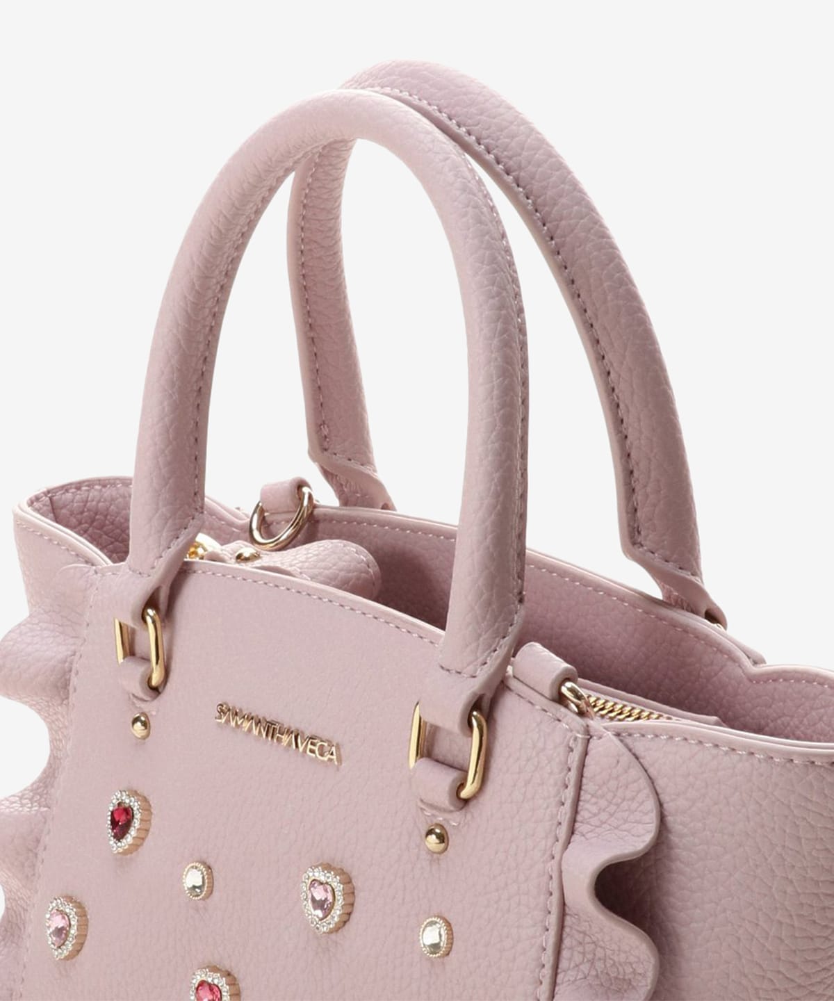 SAMANTHAVEGA Bijou Flutter Mini Bag | 2-Way Crossbody & Handbag with Jewel Heart Details