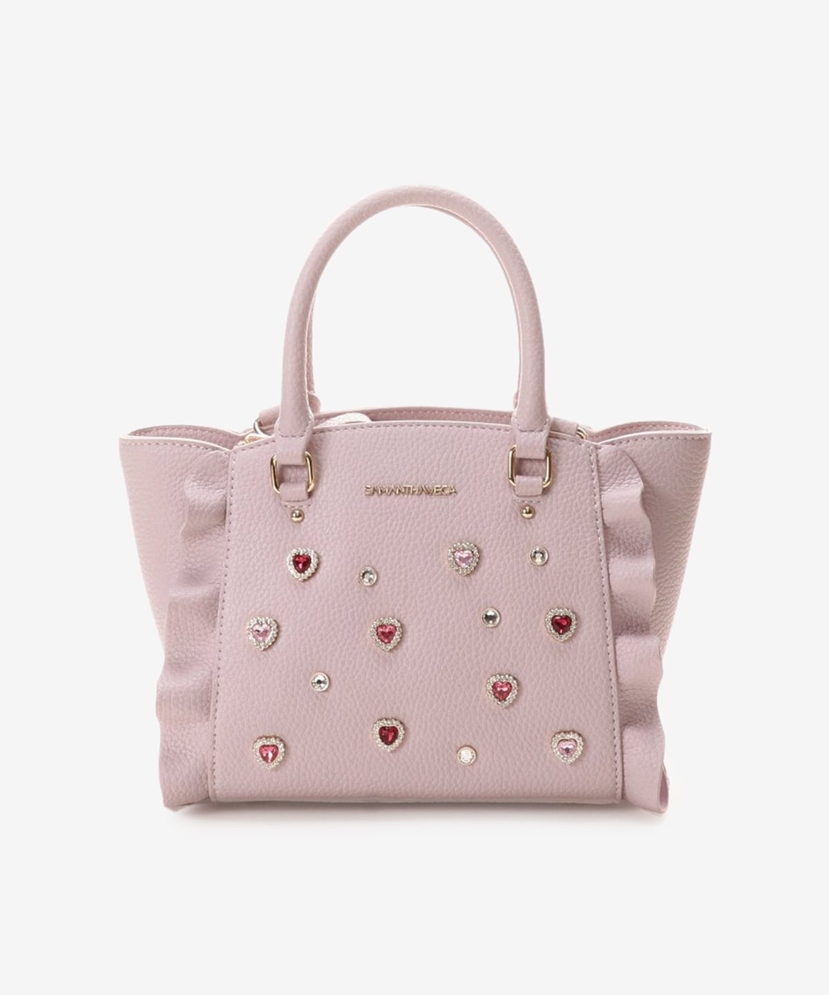 SAMANTHAVEGA Bijou Flutter Mini Bag | 2-Way Crossbody & Handbag with Jewel Heart Details