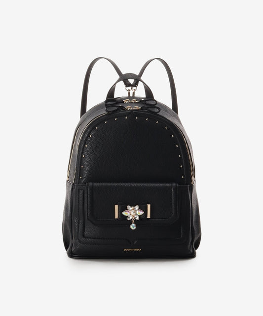 SAMANTHAVEGA Bijou Ribbon Backpack (Large) | Sparkling Ribbon Motif & Practical Storage