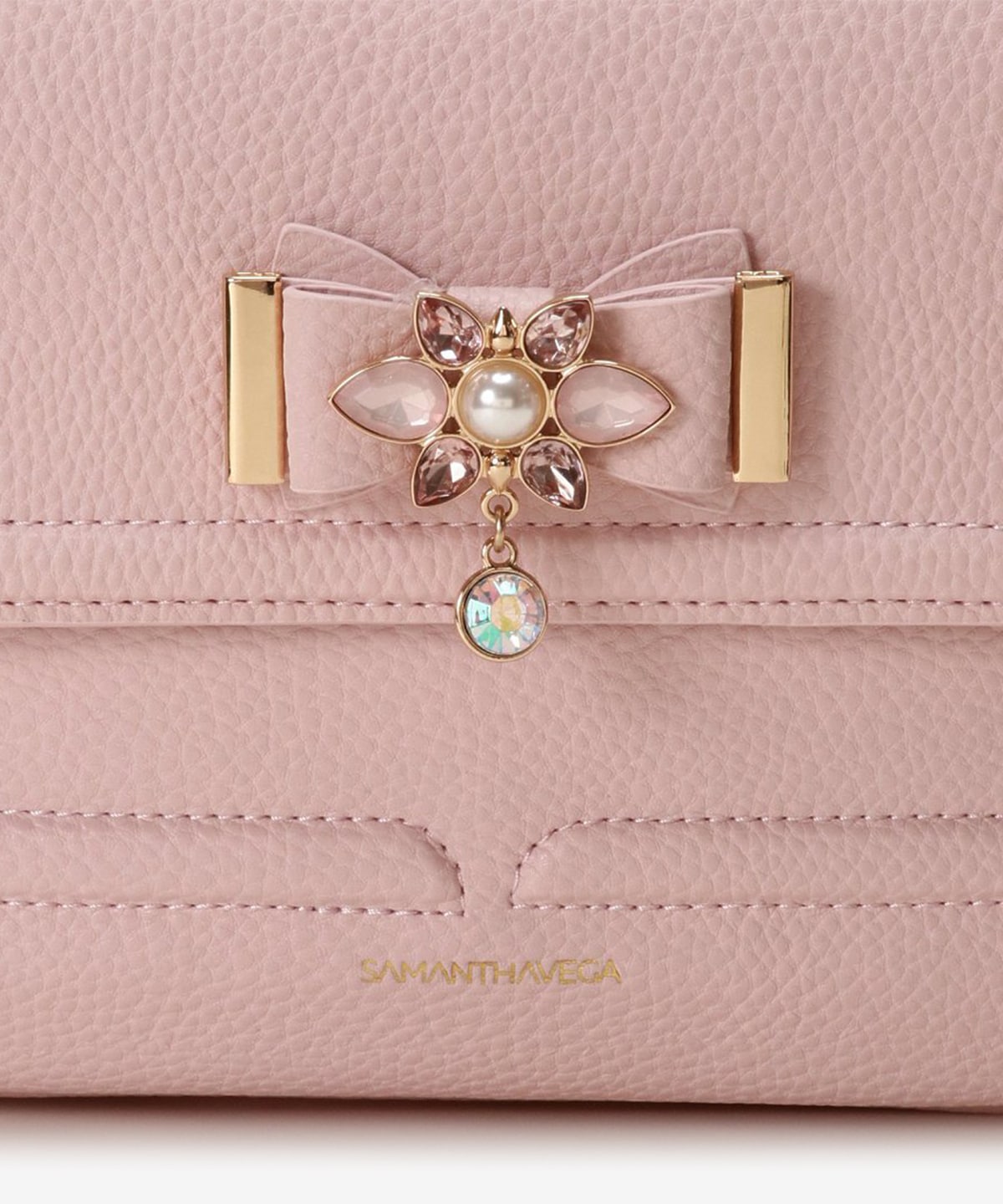SAMANTHAVEGA Bijou Ribbon Backpack (Large) | Sparkling Ribbon Motif & Practical Storage
