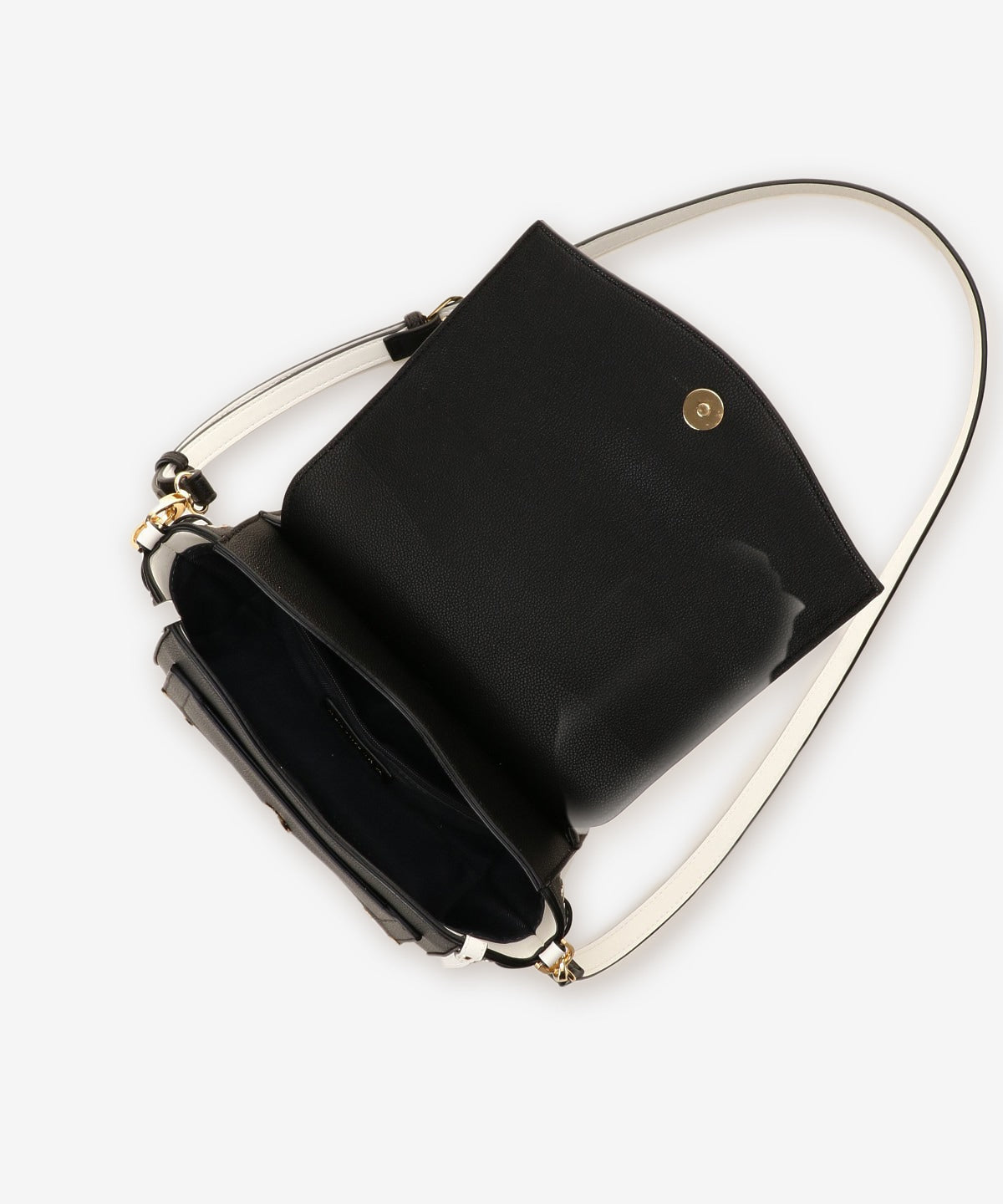 SAMANTHAVEGA Simple Bijou Shoulder Bag | Elegant Bicolor Crossbody with Sparkling Jewel Accent