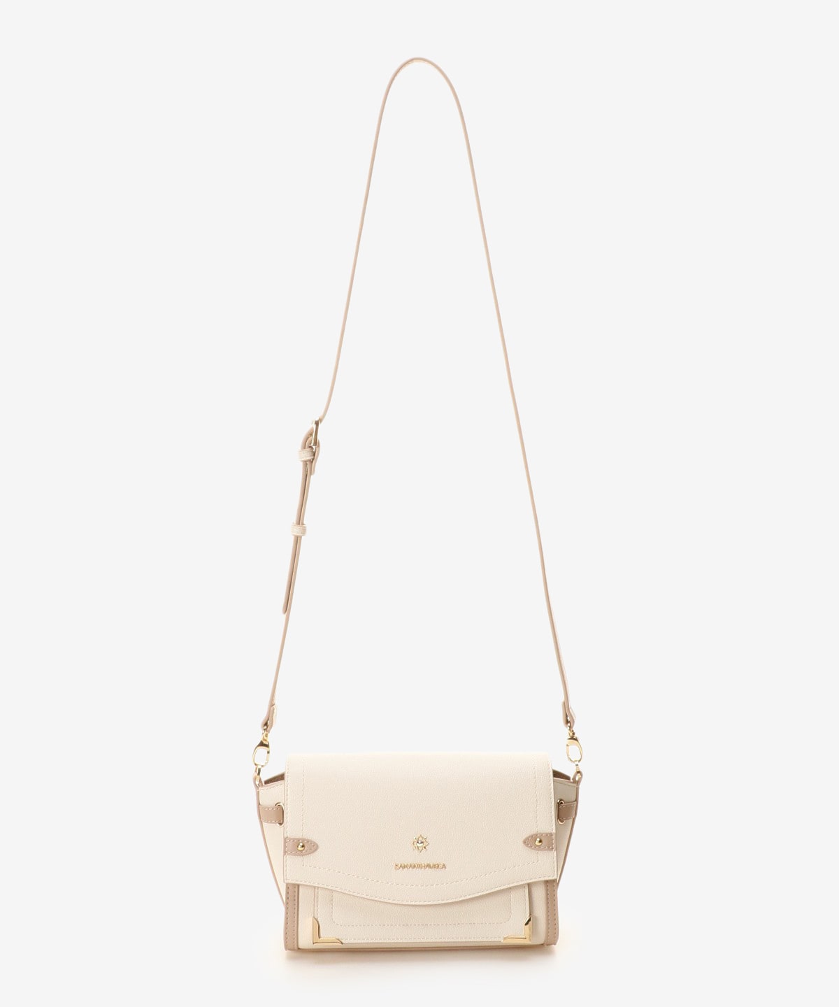 SAMANTHAVEGA Simple Bijou Shoulder Bag | Elegant Bicolor Crossbody with Sparkling Jewel Accent