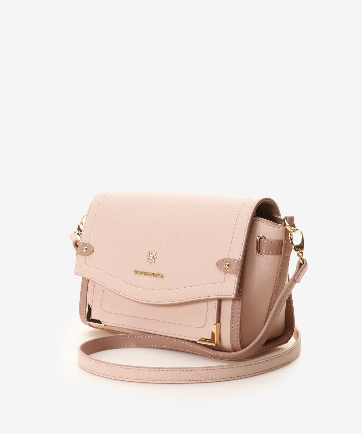 SAMANTHAVEGA Simple Bijou Shoulder Bag | Elegant Bicolor Crossbody with Sparkling Jewel Accent
