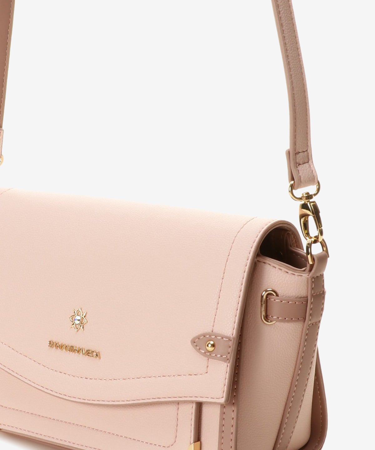 SAMANTHAVEGA Simple Bijou Shoulder Bag | Elegant Bicolor Crossbody with Sparkling Jewel Accent