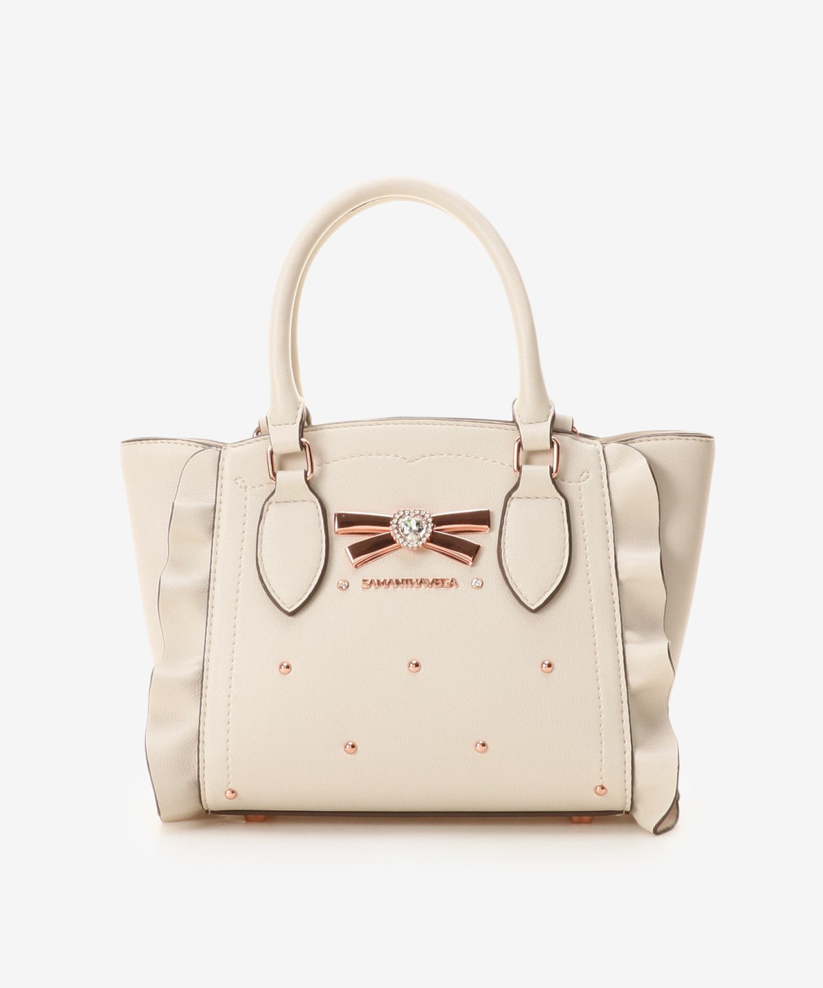SAMANTHAVEGA Ribbon Studs Flutter Mini | 2-Way Crossbody & Handbag with Heart Details