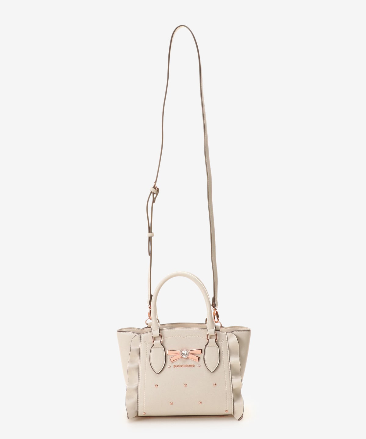 SAMANTHAVEGA Ribbon Studs Flutter Mini | 2-Way Crossbody & Handbag with Heart Details
