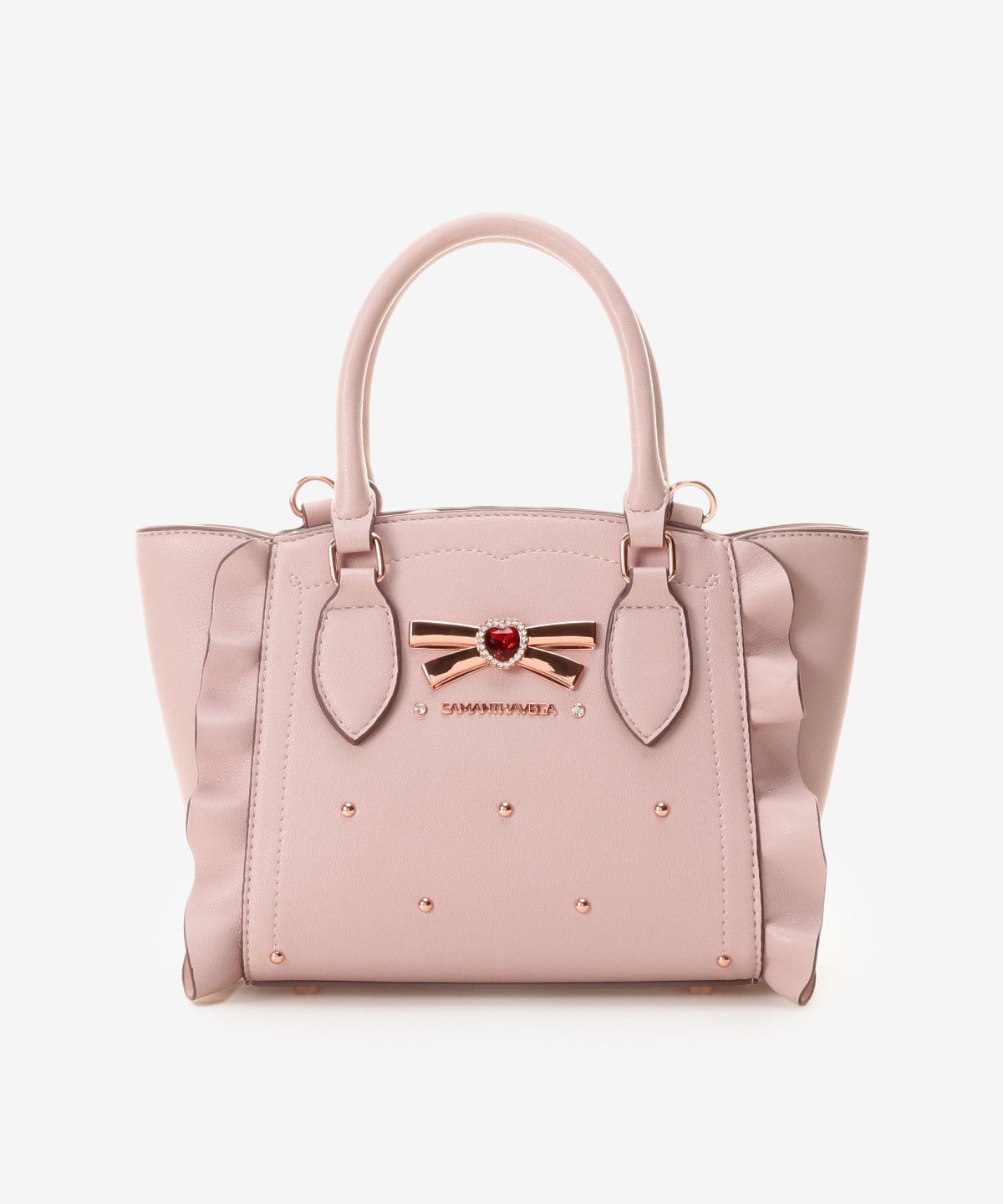 SAMANTHAVEGA Ribbon Studs Flutter Mini | 2-Way Crossbody & Handbag with Heart Details