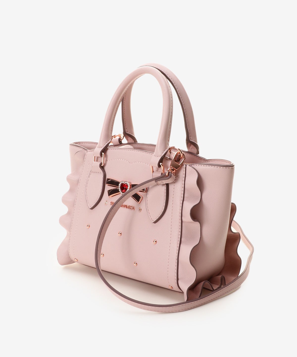 SAMANTHAVEGA Ribbon Studs Flutter Mini | 2-Way Crossbody & Handbag with Heart Details