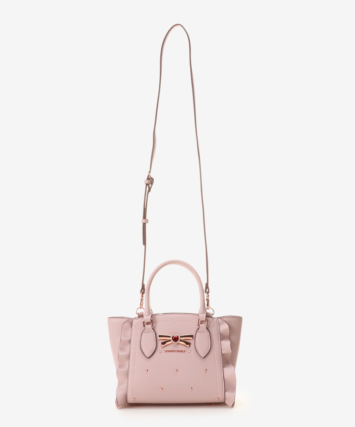 SAMANTHAVEGA Ribbon Studs Flutter Mini | 2-Way Crossbody & Handbag with Heart Details