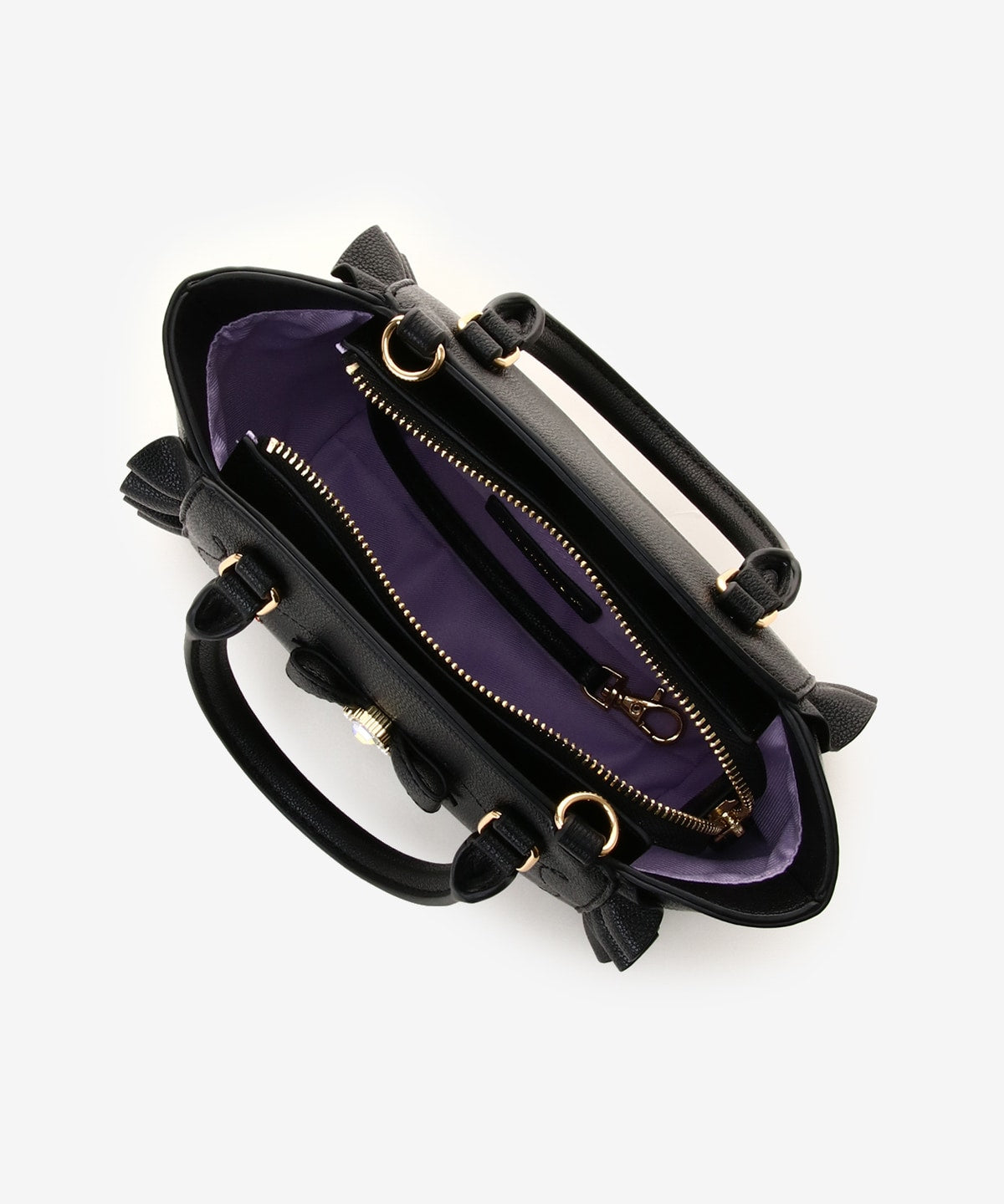SAMANTHAVEGA Side Lace-Up Ribbon Bijou Mini Flutter Bag | 2-Way Elegant Shoulder & Handbag