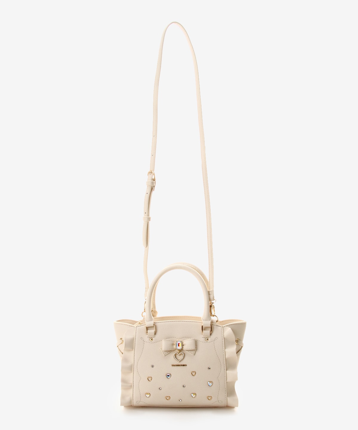 SAMANTHAVEGA Side Lace-Up Ribbon Bijou Mini Flutter Bag | 2-Way Elegant Shoulder & Handbag