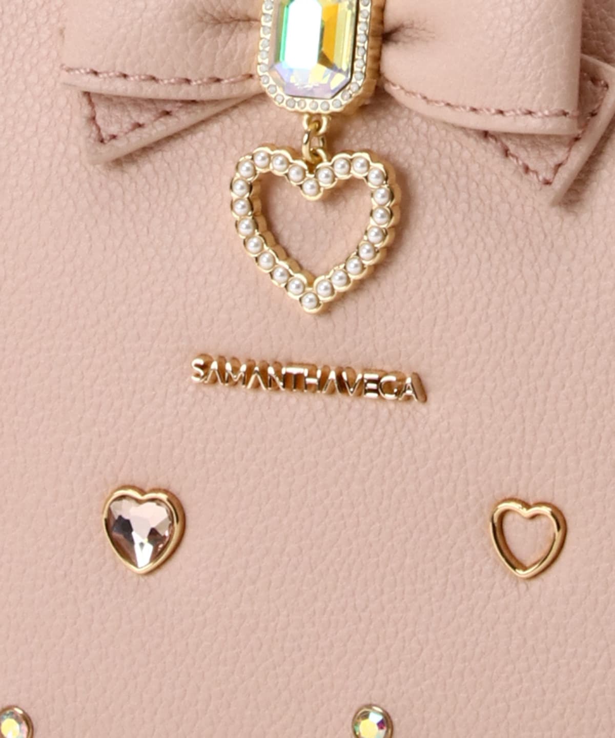SAMANTHAVEGA Side Lace-Up Ribbon Bijou Mini Flutter Bag | 2-Way Elegant Shoulder & Handbag