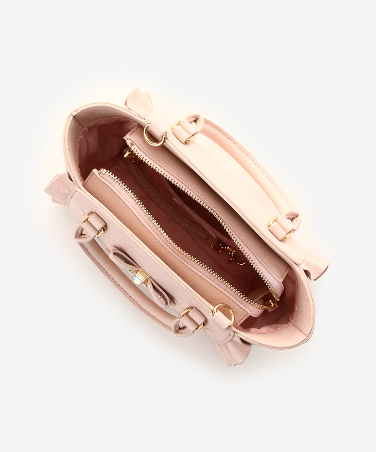 SAMANTHAVEGA Side Lace-Up Ribbon Bijou Mini Flutter Bag | 2-Way Elegant Shoulder & Handbag