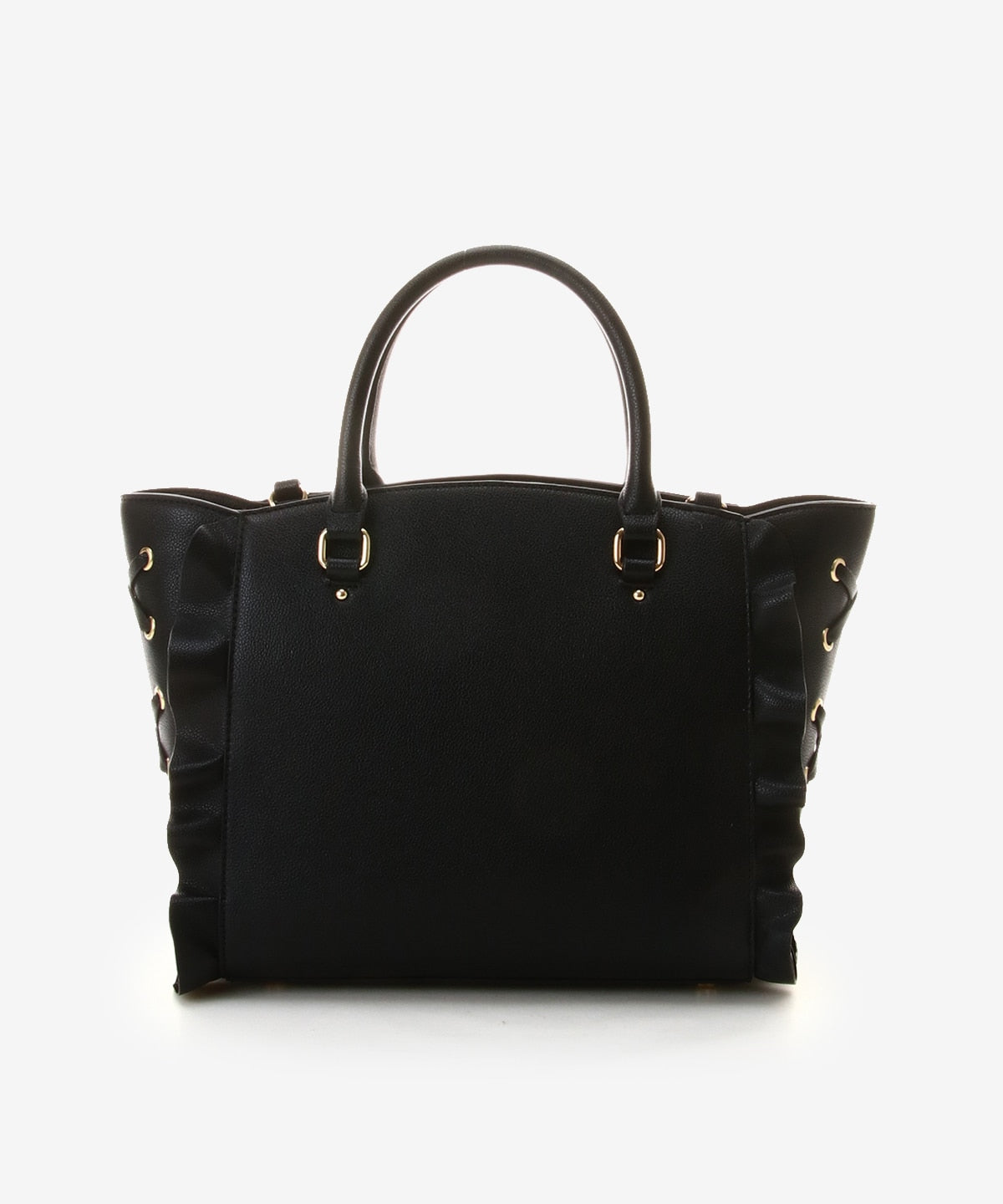 SAMANTHAVEGA Side Lace-Up Ribbon Bijou Flutter Bag | Luxury 2-Way Frill Handbag with Heart & Pearl Motifs