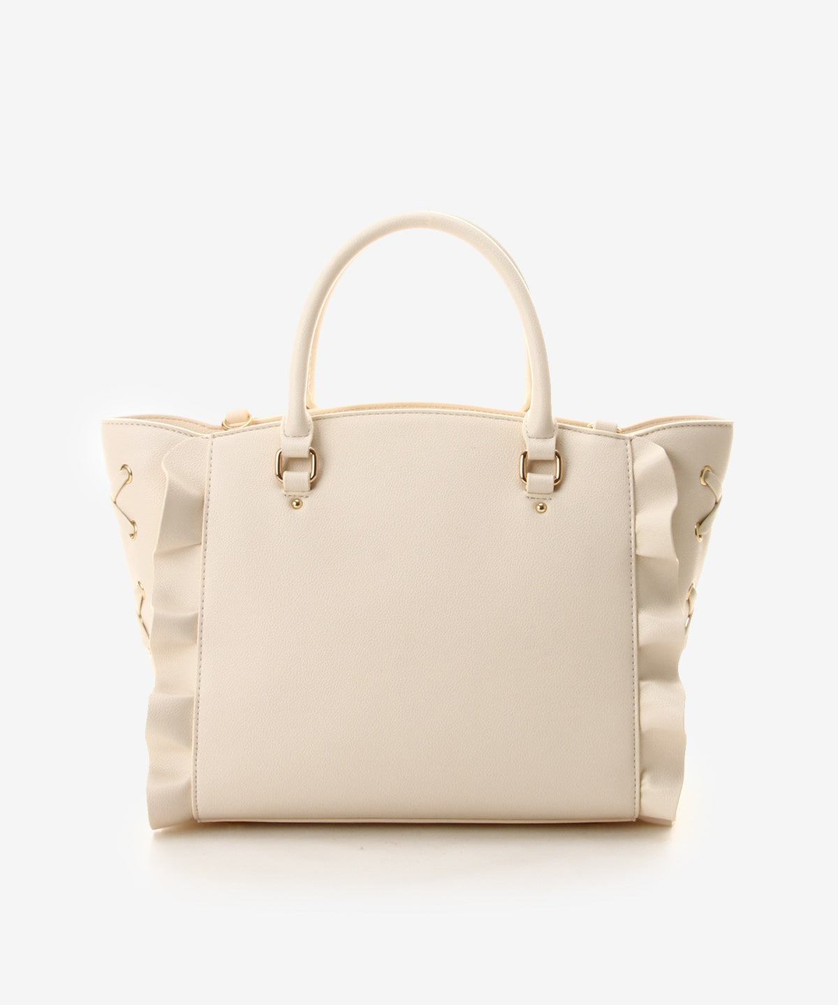 SAMANTHAVEGA Side Lace-Up Ribbon Bijou Flutter Bag | Luxury 2-Way Frill Handbag with Heart & Pearl Motifs
