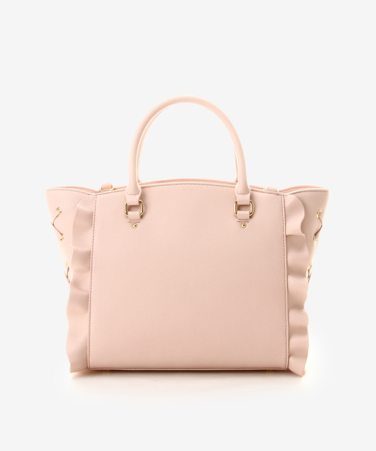 SAMANTHAVEGA Side Lace-Up Ribbon Bijou Flutter Bag | Luxury 2-Way Frill Handbag with Heart & Pearl Motifs
