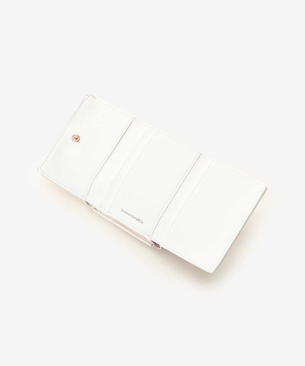 SAMANTHAVEGA Heart Bijou Gradient Fold Wallet | Pink Gold Hardware & Crystal Heart Embellishments