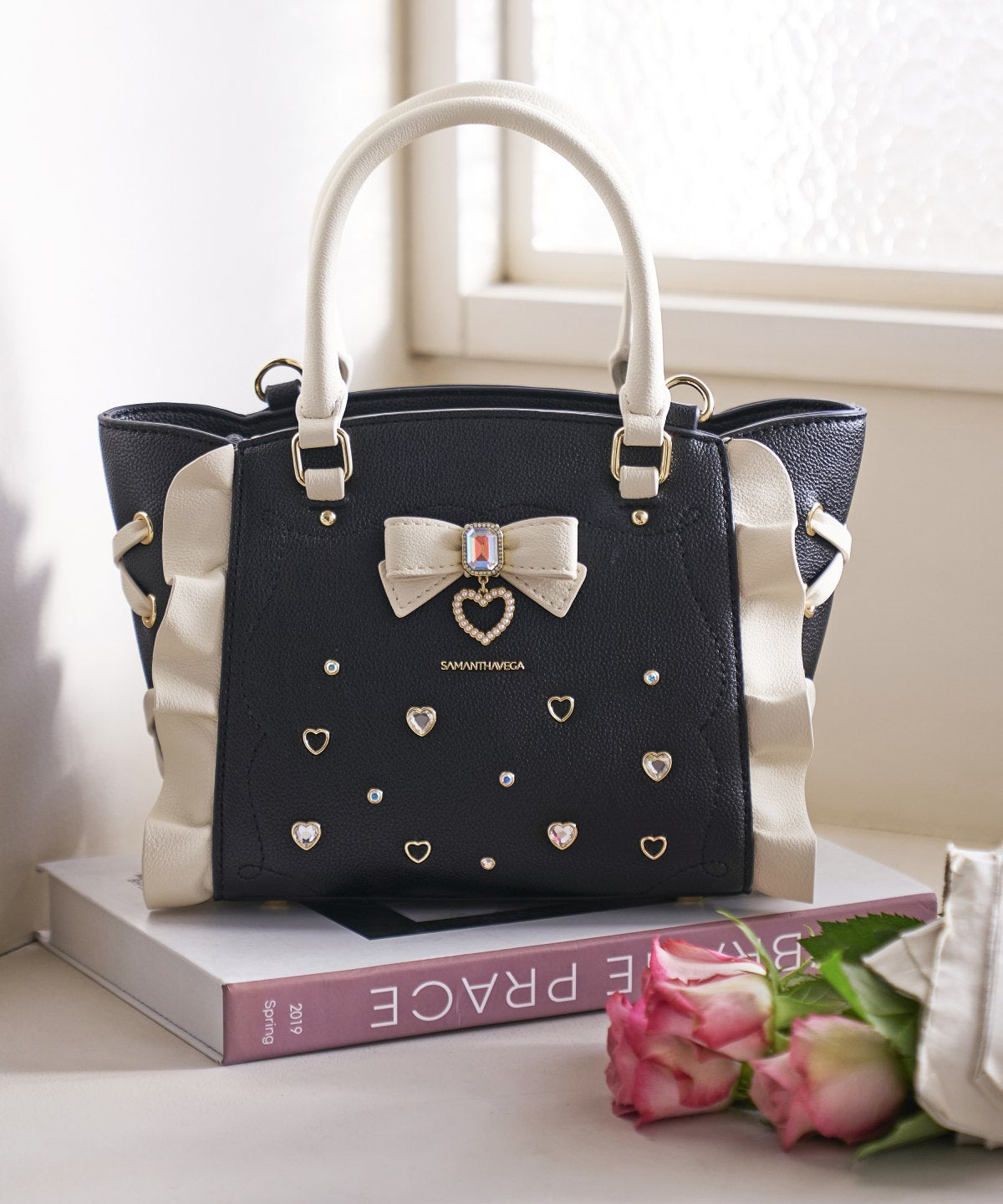 SAMANTHAVEGA Ribbon Jewelry Flutter Mini Bag  2-Way Pastel Bijou Shoulder & Handbag