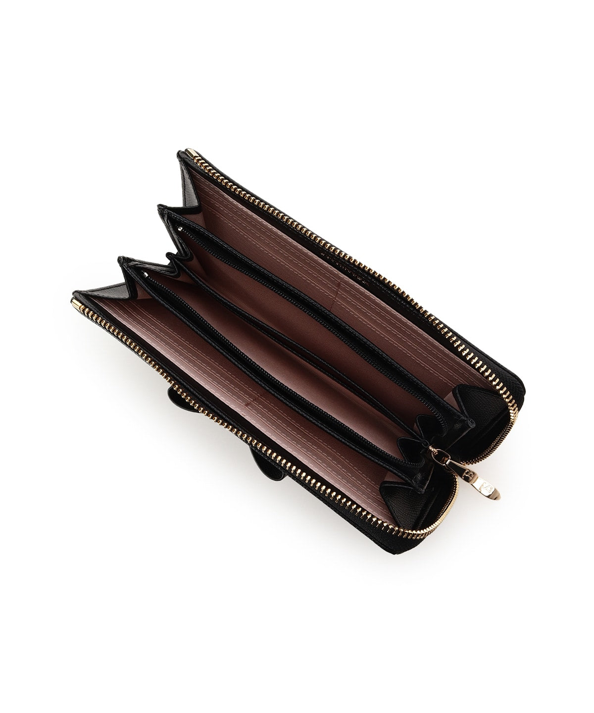 SAMANTHAVEGA Jewel Ribbon Long Wallet | Elegant L-Zip with Bijou Accent