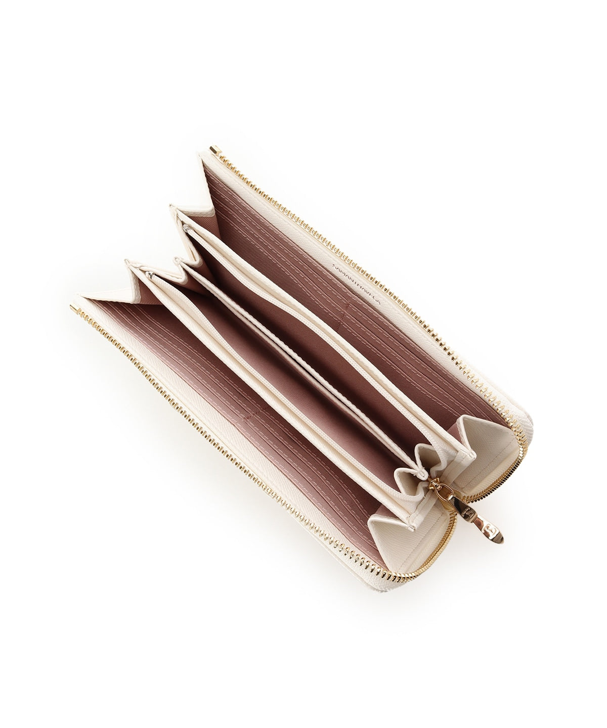 SAMANTHAVEGA Jewel Ribbon Long Wallet | Elegant L-Zip with Bijou Accent