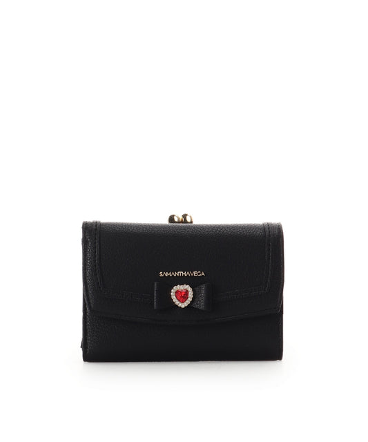 SAMANTHAVEGA Blossom Ribbon Fold Wallet | Elegant Bijou & Ribbon Design
