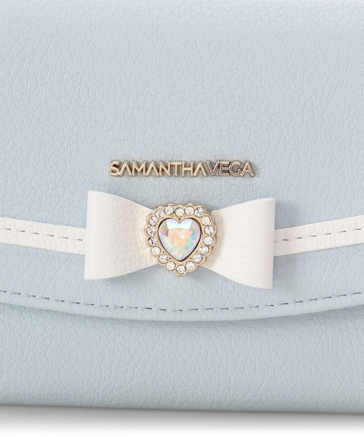 SAMANTHAVEGA Blossom Ribbon Fold Wallet | Elegant Bijou & Ribbon Design