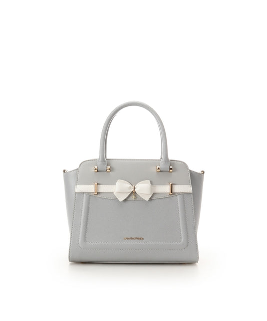 SAMANTHAVEGA Barretta Ribbon Shoulder Bag  Elegant 2-Way Mini Tote with Feminine Charm