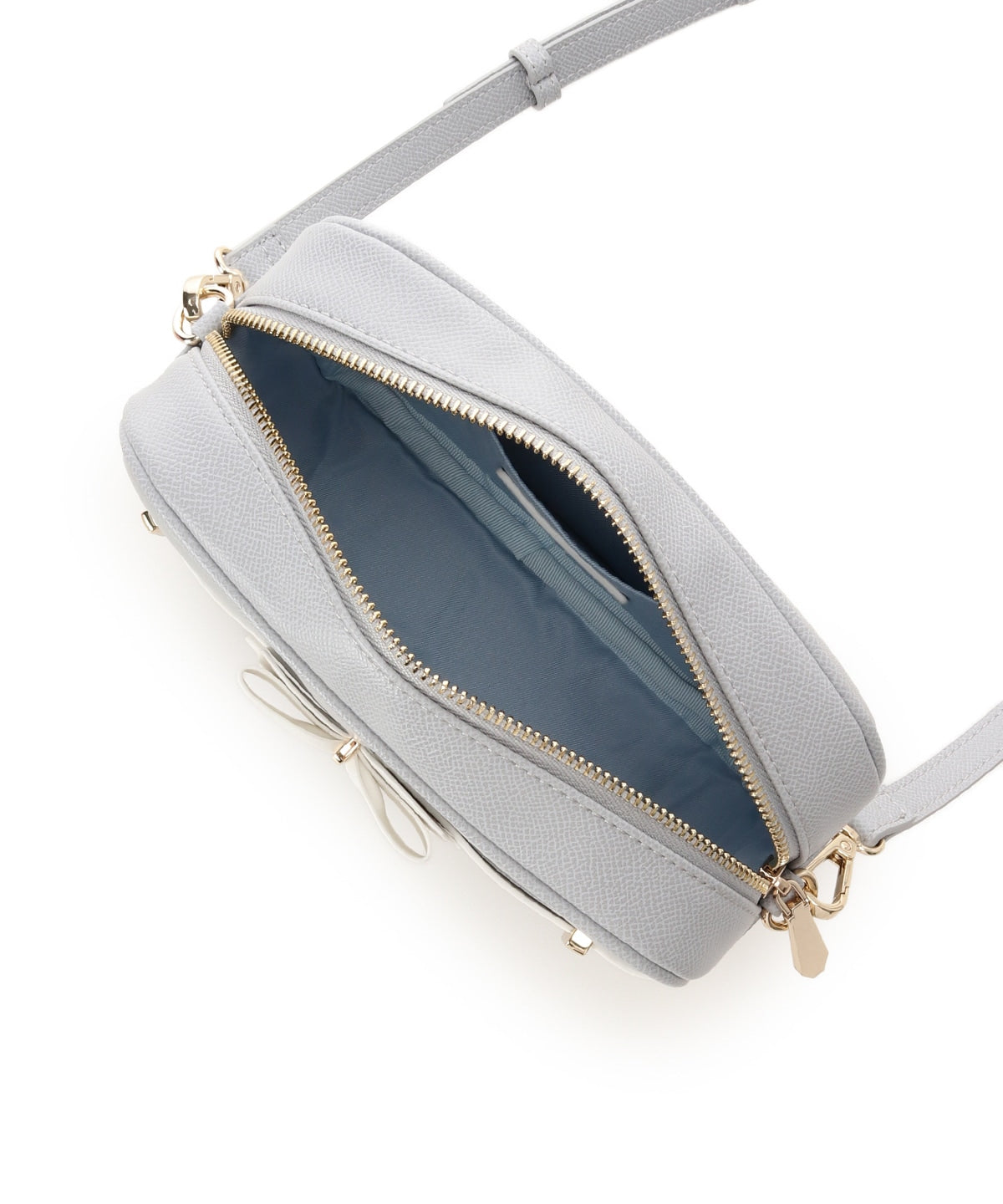 SAMANTHAVEGA Bicolor Accent Ribbon Mini Shoulder Bag  Adjustable Crossbody with Elegant Ribbon Charm