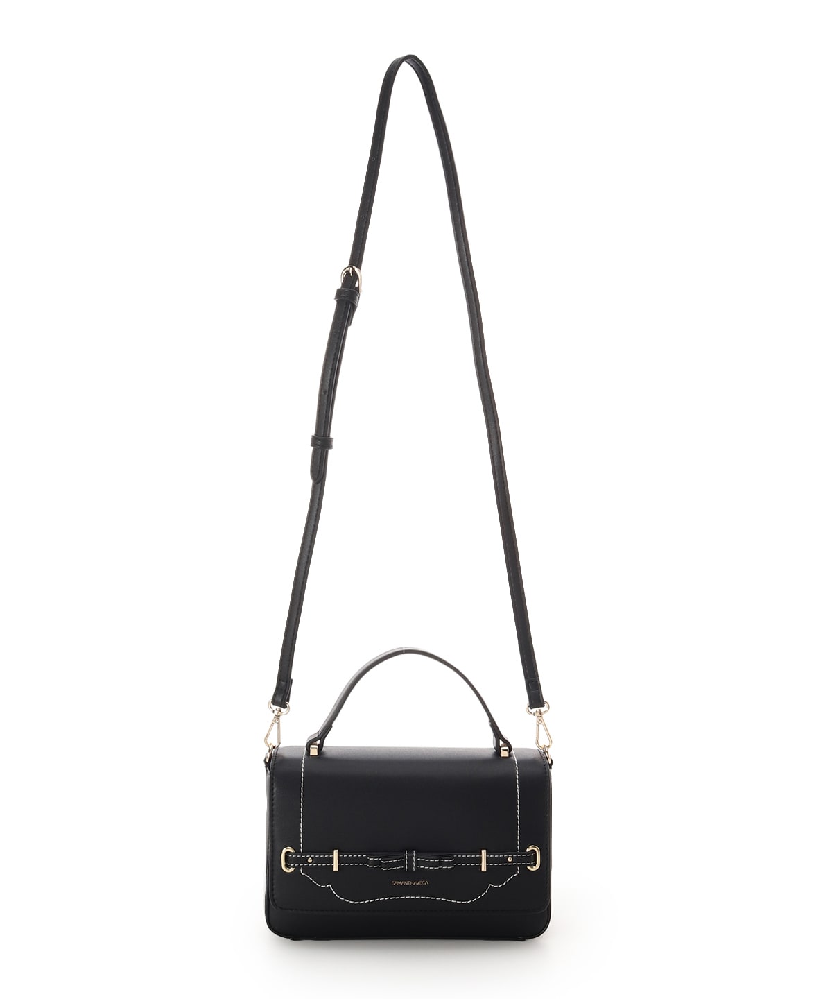SAMANTHAVEGA Barrette Ribbon Shoulder Bag | 2-Way Compact Elegance