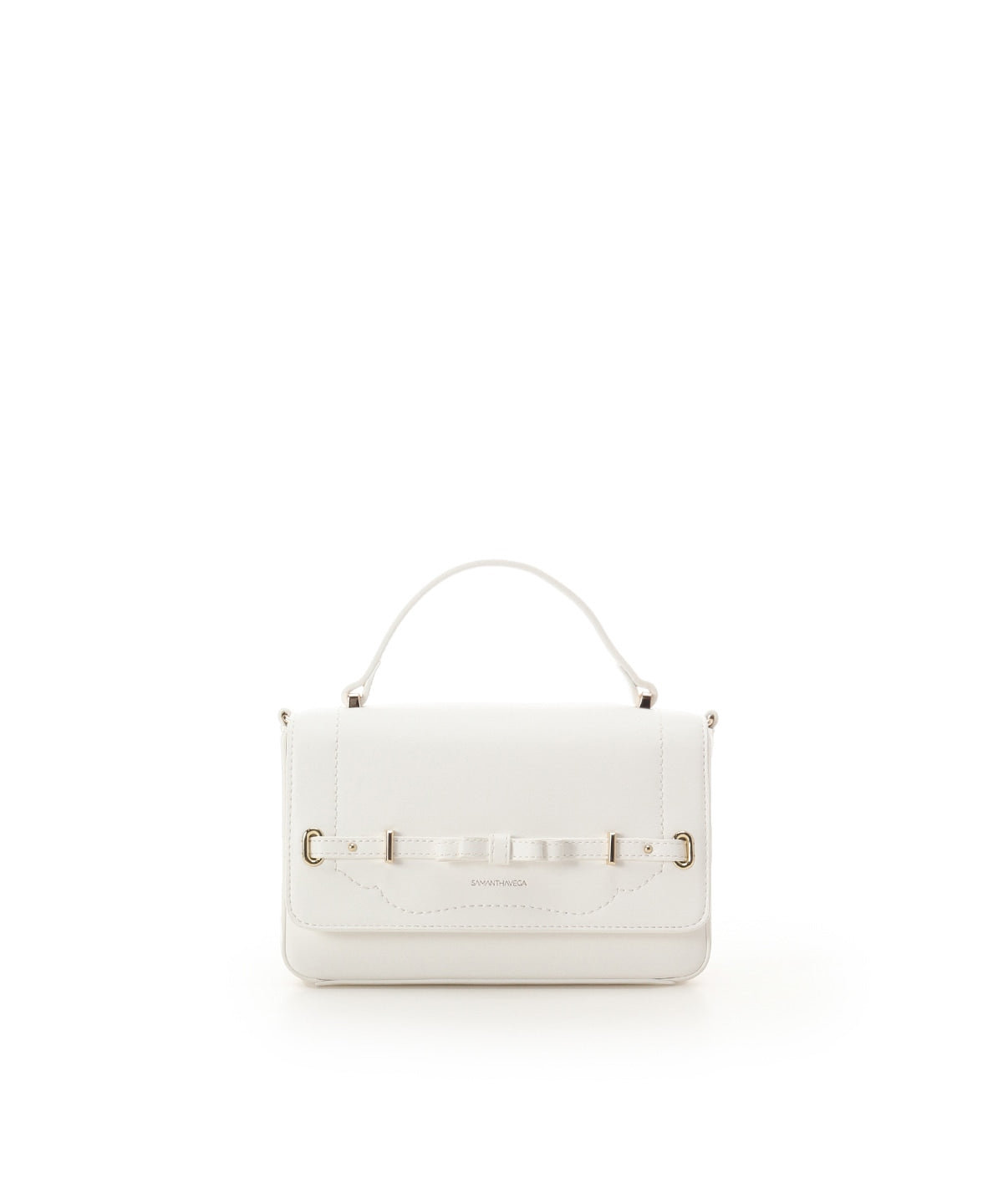 SAMANTHAVEGA Barrette Ribbon Shoulder Bag | 2-Way Compact Elegance