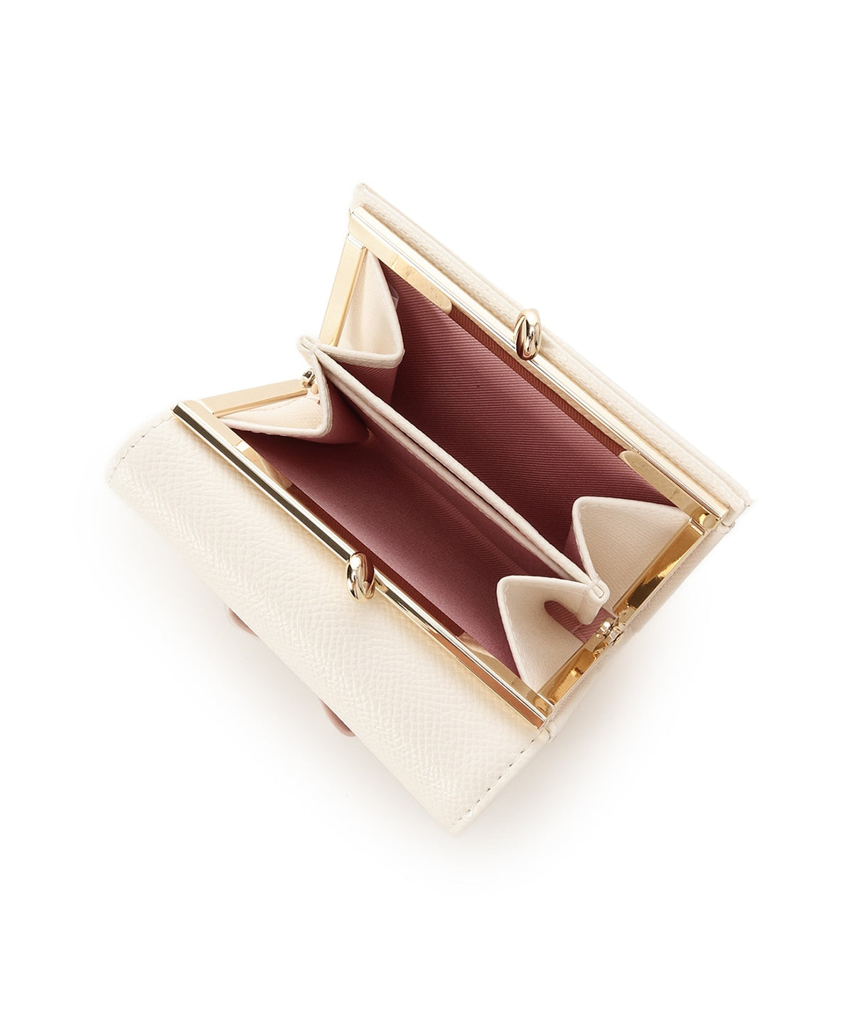 SAMANTHAVEGA Bicolor Accent Ribbon Folding Wallet | Cute & Compact with Stone Charm