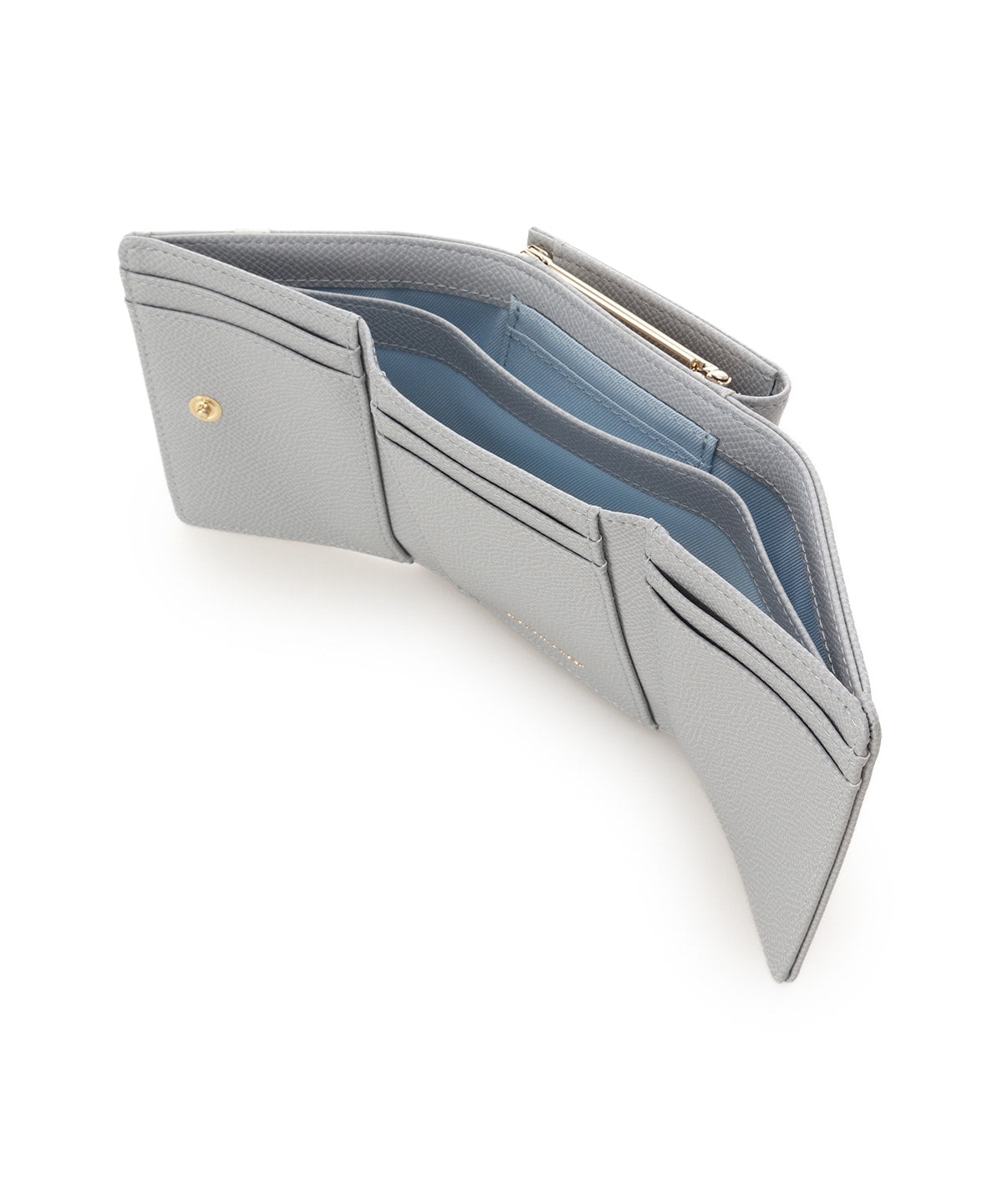 SAMANTHAVEGA Bicolor Accent Ribbon Folding Wallet | Cute & Compact with Stone Charm