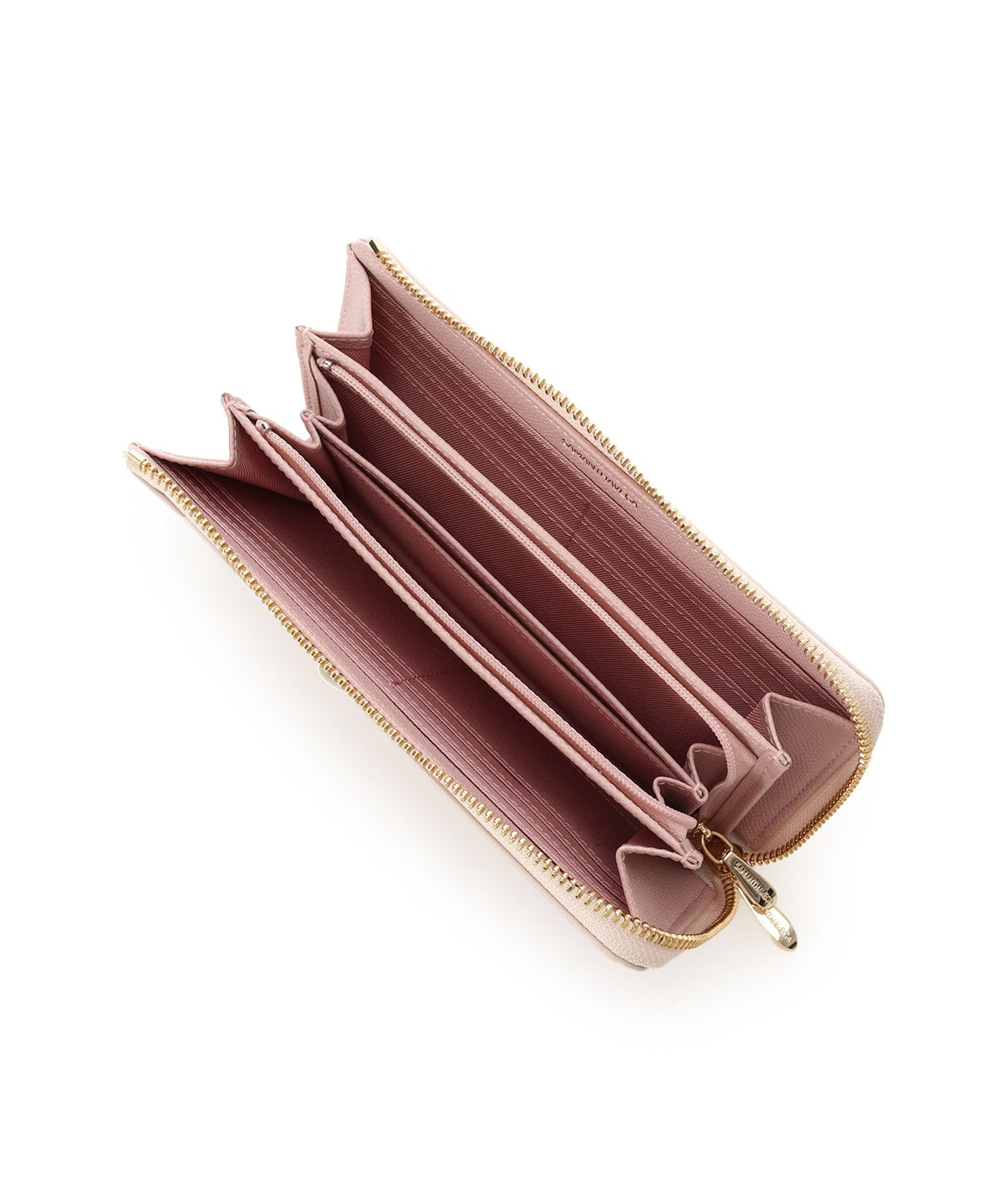 SAMANTHAVEGA Bicolor Accent Ribbon Long Wallet | Elegant Zip-Around with Ribbon & Stone Charm