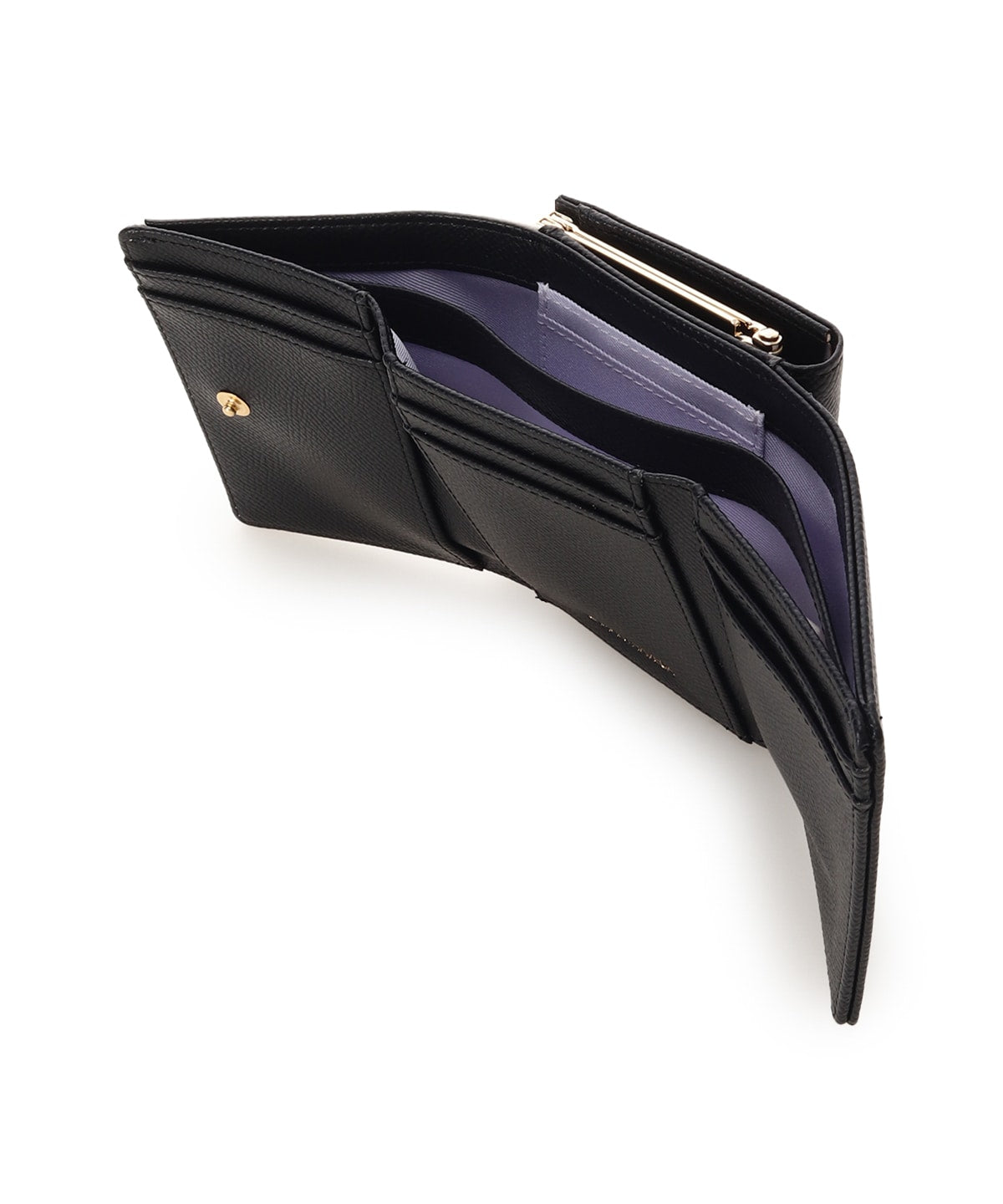 SAMANTHAVEGA Bicolor Jewel Ribbon Fold Wallet | Compact & Elegant Bijou Design
